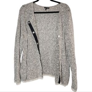 Eileen Fisher Black and White Open Cardigan